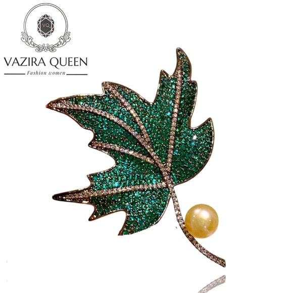 VQ Leaf Brooch - Picture 1 of 5